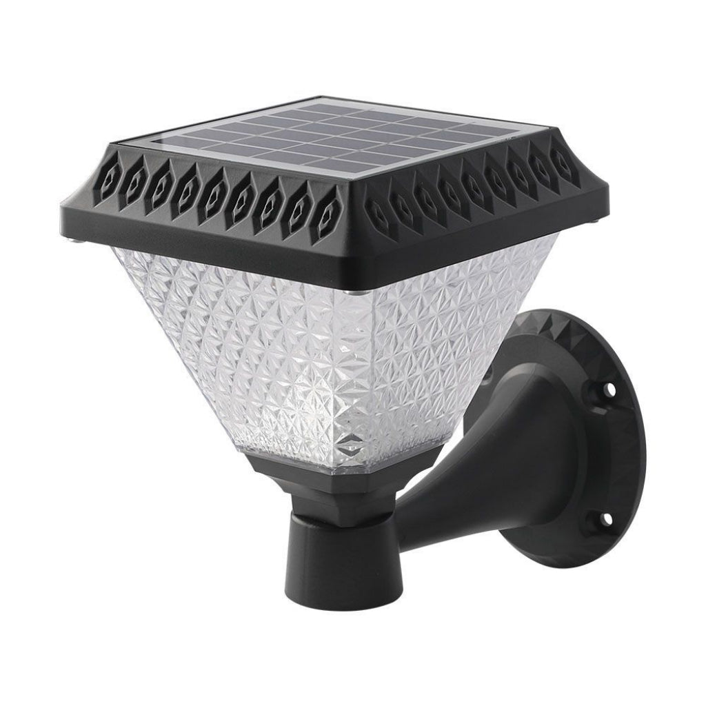 V-TAC Lampada LED Solare da muro 0,8W a Piramide con Telecomando Colore Nero 3in1 IP44 V-TAC Lampada LED Solare da muro 0,8W a Piramide con Telecomando Colore Nero 3in1 IP44